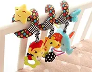 Stroller Toys for Babies,Stretch Activity Toy | Colorful Sensory Rattle with Squeaker for Babies 0-3-6 Month