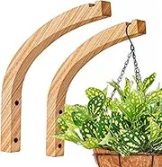 Wooden Wall Hook, Indoor Plant Hanger,8 Inch Wall Hooks,Used for Flower Pots,Flower Stands,Hanging Lamps, Hanging Baskets, Decorative Hooks (2 Pack)