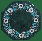 12" Marble side Table top Semi precious stones inlaid Handicraft work home decor