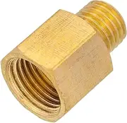 M8 x 1.0mm Male to M10 x 1.0mm Female Brass Pipe Reducer Fitting Connector Thread Plumbing Hose, Hex Head Threaded Tubing Adapter Coupler, Used to Connect Lines for Air, Water, Fuel and Gas