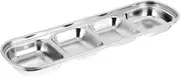 HOMOBABE Stainless Steel Sauce Dish Korean Style Condiment Plate for Seasonings Sauces Versatile Compartment Design Elegant Kitchenware for Dining Table Easy to Clean Dish