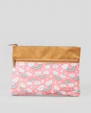 [Mooloola] Mooloola Bonnie Pencil Case in Pink Rainbow One Size Pink Rainbow