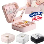 Jewellery Box Storage Jewelry Organiser Ring Necklace Display Travel Case Mirror