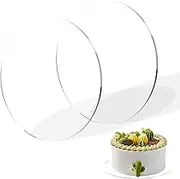Giantree 2 Pcs 1/4" Clear Cake Boards Round, 6 Inch/8 Inch Diameter Acrylic Cake Disc Round Plexiglass Table Top for Cake Baking DIY Dessert and Crafting (15cm)