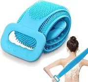 Uandhome Silicone Back Scrubber for Shower, 2021 Silicone Updated Bath Body Brush for Men & Women, 76cm Back Washer for Shower Handle Body Washer Easy to Clean Washer Exfoliating More Hygienic