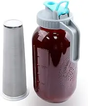GMSWEET Mason Jar Cold Brew Coffee Maker 64 OZ (2 Quart) Wide Mouth Cold Brew Pitcher With Brew Filter For Coffee, Iced Tea, Sun Tea, Lemonade
