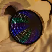 LED Infinity Mirror Light Wall or Table Mounted, RGB Color, Battery Powered