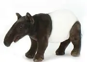 [HANSA] Tapir Plush Toy, 35 cm Length, Brown/White