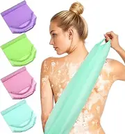 ElevateTech 4 Pcs Exfoliating Back Scrubber with Handles, Double-Sided Nylon Back Scrubber Washer Korean Exfoliator Extended African Net Sponge Brush Loofah Exfoliator Bath Tool for Men Women