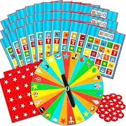 Bingo Party Games Set for Adults - Bundle of 12 Themed Bingo Cards with Spinner and Paper Chips | Game of Chance and Party Pack for Men, Women