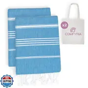 COMFYRIA Turkish Beach Towels with Travel Bags - 1/2/4/6 Pack - XL 39 x 71 Co