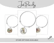 Beatrix Potter Woodland Storybook Art Silver Bangle Bracelet Charm Expandable