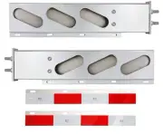 Stainless Steel Mud Flap Hanger Rear Bar with Oval Light Cutouts Spring Loaded