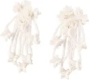[Generic] Boho Beaded Flower Tassel Earrings Bead Flower Cluster Drop Dangle Earrings Boho Summer Beach Ear Accessories for Women