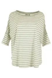 Modal Stripe Boat Neck L/S Tee--ESP-U2N610-G
