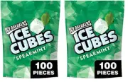 ICE BREAKERS Ice Cubes Spearmint Sugar Free Chewing Gum 100 Count (Pack of 2)