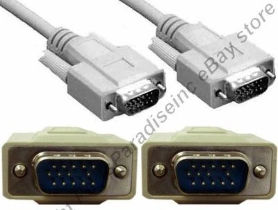 Lot20 10ft SVGA/VGA Male-M Monitor/LCD/LED/TV/HDTV/Video/Projector Cable/Cord{W