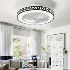 19”LED Ceiling Fan with Light,6 Speeds,3 Colors, Reversible,Remote Control,Black