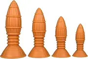 Soft silicone dildo anal plug with strong suction cup, extra large anal beads butt plug, vagina fisting butt plug anal dildo sex toy for women(Gold,L)
