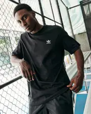 [adidas] adidas Men's Trefoil Essential T-Shirt in Black Size Medium M Black