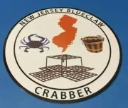 New jersey Blue Claw Crabber 4" Sticker NJ Crabbing Jersey Shore LQQK