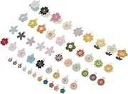 TEHAUX 50pcs Handmade Flower Charms Jewelry Decorations for DIY Bracelet Keychain