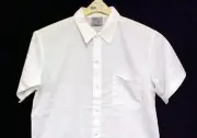 3 King Menu White Chef Shirt Snap Front Short Sleeve Polyester Restaurant New L