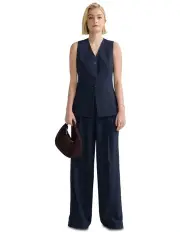 [Oxford] Alice Checked Waistcoat in Navy