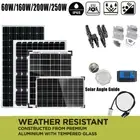 250W 200W 160W 100W 60W Solar Panel Kit Mono 12V Battery Charge Camping Caravan