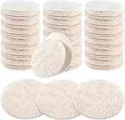 Bokon 100 Pcs Loofah Exfoliating Face Pads 2.36 Inches Round Natural Loofah Sponge Loofah Body Face Scrubber Remove Dead Skin Facial Loofah Pad Bulk for Bath Shower Spa Skin Scrub Cleaning Women Men