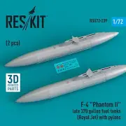 1/72 ResKit RSU72-0239 F-4 "Phantom II" late 370 gallon fuel tanks (Royal Jet) w