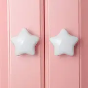 Ceramic Handle Children's Room Fixed Garment Cabinet Door Cabinet Furniture Drawer Size Handle Drawer Knobs Cabinet Pulls - (Color: Star-Cloud White)