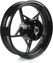 Gloss Black Rear Wheel Rim Compatible with Kawasaki Ninja 250R EX250 2018-2024, ZX25R 2022-2023, Bearing include, Motorcycle Replacement Accessories Parts