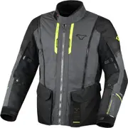 Macna Air Hybrid 2.0 NightEye waterproof Motorcycle Textile Jacket, black-grey-yellow, Size XL for Men Black Grey Yellow