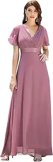 [Ever-Pretty] Women's Short Sleeve V-Neck Long Evening Dress 09890-AU
