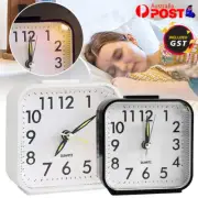 1/2 Quartz Alarm Clock With Night Light NoTick Snooze Silent Small Bedside Clock