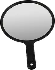 MUSISALY Large Round Handle Makeup Mirror Barber Hairdressing Handheld Mirror Portable Cosmetic Mirror Back Mirror
