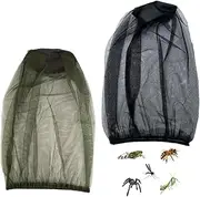 2 Pieces Anti-Mosquito Head Landing net, Mosquito Repellent Cover for Outdoor Hiking, Camping, Climbing, Hiking, Mosquito and Fly Protection, face net, Head Protection net, Black