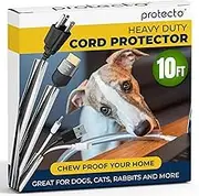 Pet Wire Protector Flexible Cable Sleeve - Odor-Free Cat & Dog Chew Proof Electrical Power & Charger Cord Cover for Lighting, Ethernet, RCA & HDMI Cables | 2mm Thick Overfloor Universal Protection 10ft 9/13mm