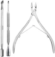 3 PCS Cuticle Nippers Pusher, Professional Stainless Steel Cuticle Clipper Durable Cutter Trimmer Pedicure Manicure Tools Nail Tools Set