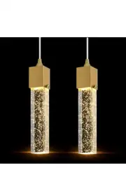 2 Pack 1 Light Mini Integrated Hanging Crystal Kitchen Island Modern Concise