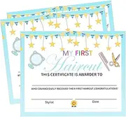 My First Haircut Certificate for Kids 8x10 Inch Baby First Haircut Keepsake Certificate Milestone Keepsake Card First Haircut Award for Kids Baby Girl Boy Salon 25 Pack