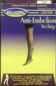 Bell-Horn 18 mmHg Knee High Open Toe Compression Stockings, Medium Beige