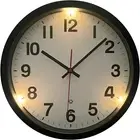 Lighted Up Wall Clocks For Bedroom 12 Inch Silent Glow In The Dark Wall Black