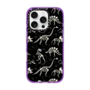 iPhone 16 Pro Impact Case MagSafe Compatible Dinosaur Fossils on Black