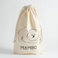 在飛比找誠品線上優惠-日本 MAMBO 比熊犬純棉收納束口袋/ L