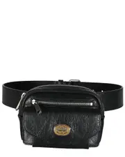 Gucci Black Cracked Calfskin Morpheus Belt Bag 70/28 (Authentic Pre-Loved)