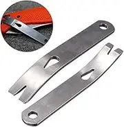 2pcs Mini Crank Crowbar 3-inch Stainless Steel Pocket Pry Bar Keychain Keyring Multifunctional EDC Gear Tool Survival Scraper Opener