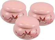 DECOMELODY Sealed Ceramic Travel Makeup Pots 3pcs Mini Containers for Creams Lipstick and Blush Perfect for On-the-go