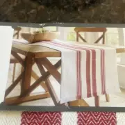 Threshold- 29 X 90” Farmhouse Stripe Table Runner Cream/Red New